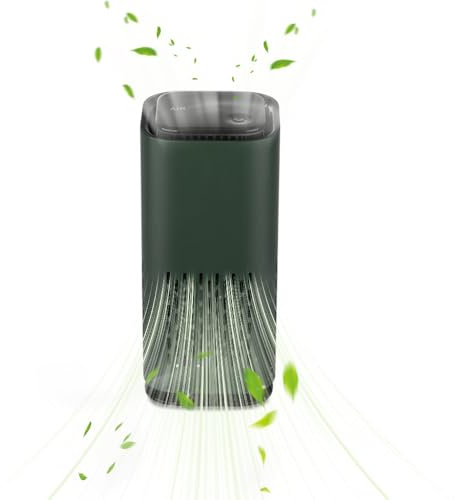 Mini Air Purifier with HEPA Filter and Ambient Light Portable USB Ionizer for Car Bedroom Office Small Space Use (White)