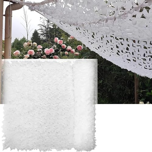 GUOGLZ Red De Camuflaje Blanca 1.5x3 2x3 3x4 3.5x8 5x6 （m） Toldos Decorativo Militar, Persianas para Fiestas Vela De Sombra De Camuflaje(5.0 * 6.0m/16.4 * 19.7FT)