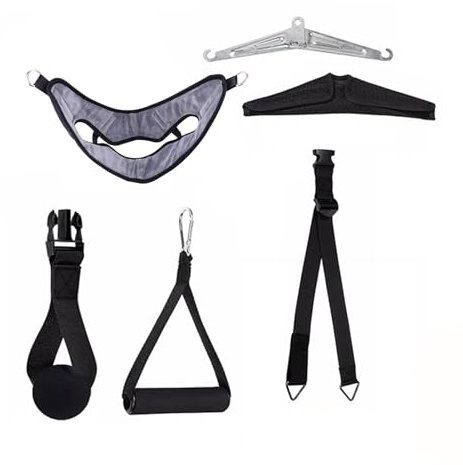 Porceosy Cervical Traction Device Adjustable Faux Leather Neck Stretcher with Door-Mount Portable Traction Belt for Neck Pain Relief & Muscle Tension Vertebrae Disk Herniation Black