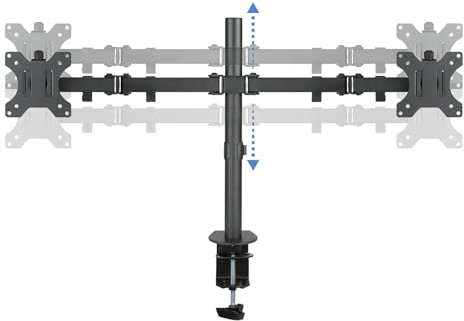 Levitantes Support - Support de Bureau pour écrans de 13 à 32 Pouces, avec Rotation et Inclinaison, 2 Bras, Couleur Noire, fabriqué en métal résistant. *