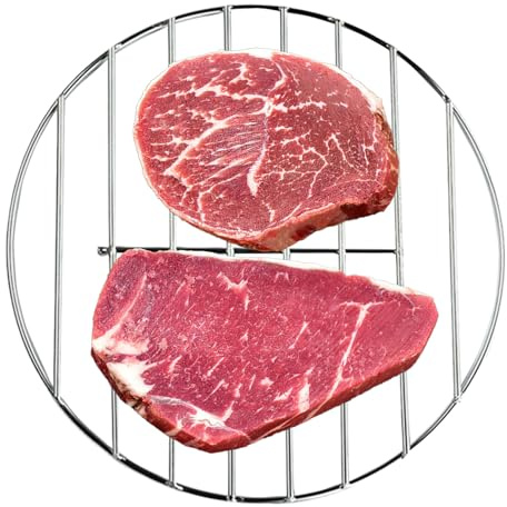 Kustimantu Griglia, griglia rotonda in filo | griglia in acciaio inox per cottura a vapore, fornelli da giardino, accessori per barbecue con ripiano