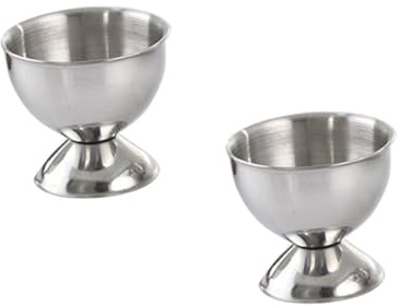VICASKY Lot De 2 Coquetiers en Acier Inoxydable pour Œufs Durs, Porte-œufs Compact, INOX Solide, Usage Petit-déjeuner Et Brunch, Adapté Restaurants Et Repas Conviviaux