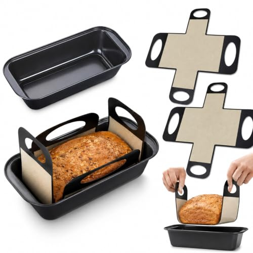 2 Stück Brotbackform Edelstahl, 25.7 * 13 * 5.8cm Brotbackform, Kastenform Brot, Backform Brot mit 2x Backmatte Langlebig und Leicht Zu Reinigen für Backofen und Kuchen, Hobbybäcker und Familienfest