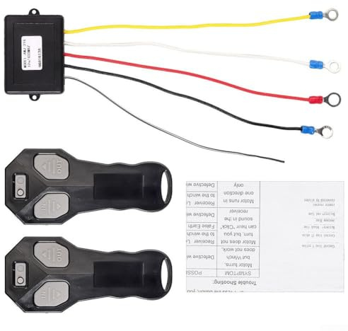 UrbanHui Dual Handheld Wireless Remote Control for Winch, 12V/24V, 50 ft Operating Range, for Warn, Ramsey, Superwinch, Smittybilt, Gorilla Winches