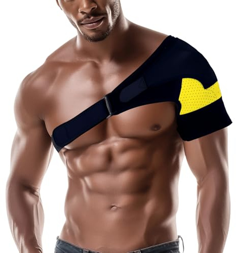 Kighdel Rotator Cuff Shoulder Support,Adjustable Shoulder Support for Women Men Left and Right Pain Relief Breathable Soft for Sports Working Out