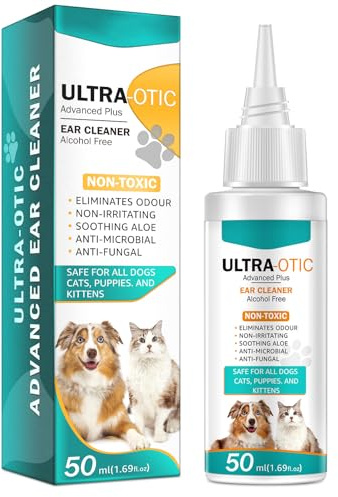 Dog Ear Cleaner, Dog Ear Infection Treatment, Antibiotic Dog Ear Drops for Ear Infection, Ear Mite Treatment for Dog & Cat, Provides Relief for Yeast Infection, Reduces Ear Mites And Debris, 50ml