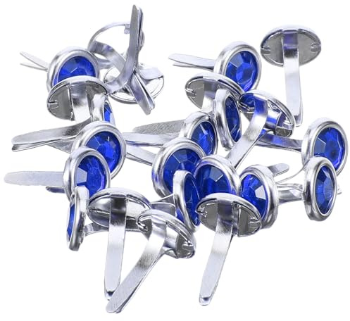 Children's Round Blue Brads for Paper Crafts and Scrapbooking 100pcs | Iron Craft Fasteners, Practical Fixation and Decoration, for Cards Making, DIY Projects, Small round Design