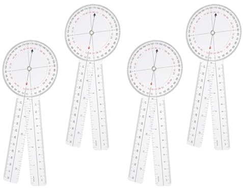 GANAZONO Goniometro Angolare in Plastica Leggero e Preciso, Set 4 Pezzi per Decorazioni Scuola e Misurazioni Angolari Professionali