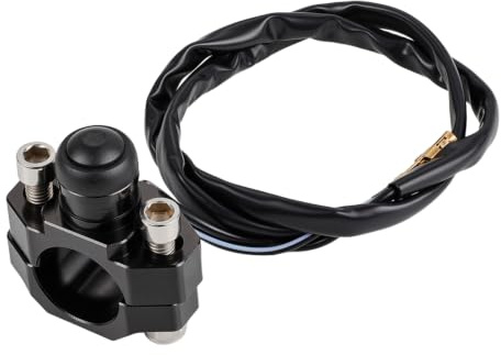 Motorrad Startknopf,Motorrad Lenker Schalter-Schwarz | Schalterknopf Killschalter mit Montage Rückplatte für 22mm 7/8 Lenker ATV Dirt Pit Bike Roller Quad