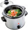 Rosenstein & Söhne Slow Cooker: Elektrischer Schongarer, Keramik-Gartopf, Glasdeckel, 1,4 Liter, 100 W (Elektrischer Kochtopf, Elektrokochtopf, Elektrotopf mit Thermostat)