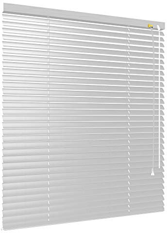 Alu Jalousie viele Größen und Farben Aluminium Lamellen Rollo Faltrollo Jalousette Wandmontage Deckenmontage Tür Fenster Sonnenschutz Sichtschutz Blendschutz Hitzeschutz (110 x 160 cm, Silber)