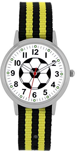 Pacific Time Armbanduhr Kinder Junge Mädchen Fussball Uhr Sport Kinderuhr Leuchtzeiger analog Quarz