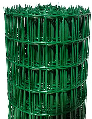 Bderkz 1,2 x 30 m grüner Maschendraht Fechten PVC-beschichtet 6 x 6 cm Netz Größe 2,3 mm Drahtdurchmesser Zaunrolle aus verzinktem Draht für Garten Geflügelnetze Hähnchendraht-Hardware-Tuch
