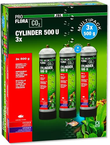 JBL PROFLORA CO2 Cylinder 500 U 3X 500 g CO2-Einweg-Vorratsflasche (3er Vorteils-Pack)