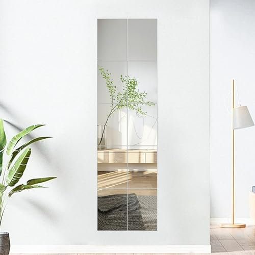 DRERIO Selbstklebender Spiegel 10pcs Spiegelfliesen Selbstklebend Spiegelblätter Flexibler Spiegelfolie Selbstklebend Acrylic Wanddekoration Dekospiegel Rahmenloser Wandspiegel