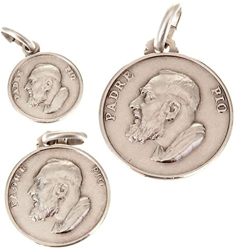 Holyart Kleine Medaille Padre Pio Silber 925