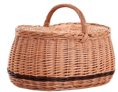 e-wicker24 Grand Panier Pique-Nique en Osier,Panier Picnic,Basket (48x28 H24/37)
