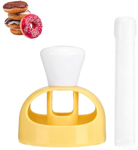 Donut Cutter Maker, Plastic Doughnut Cake Maker Mold Cookie Cutter Round for Baking Donut Mould Maker Plastic with Dipping Plier DIY Donut Tools
