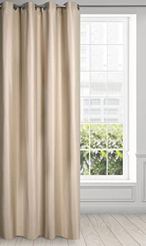 Eurofirany Essme Vorhang Glänzend Ösen Glatt Trend Elegant Hochwertig Schlafzimmer Wohnzimmer, Beige, 140X250 cm