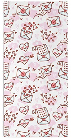 Handtuch Netter Nahtloser Liebes-Muster-Tag Der Glücklichen Liebe Saugfähig Sporthandtücher Schnell Trocknend Sandfreie Strandtuch Für Wandern Männer Sauna 40X70Cm