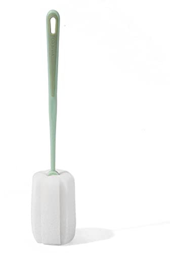 Brosse à Bouteille en éponge à Long Manche, éponge de Nettoyage pour Bouteille d'eau(Vert)