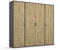 Rauch Möbel Voyager Schrank Kleiderschrank Drehtürenschrank, Eiche Artisan/Grau metallic, Holz, Schwarz, 4-türig, inkl. 1 Kleiderstange, 7 Einlegeböden BxHxT 187x194x53 cm