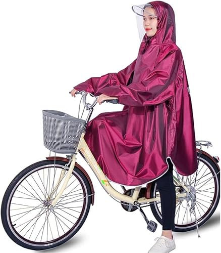 Regenponcho for Fahrräder, Poncho-Regenmantel, Radfahren, Regenponcho for Erwachsene, Regenmantel mit Kapuze for Damen und Herren, mit reflektierenden Streifen, leicht, wasserdicht, wiederverwendbar (