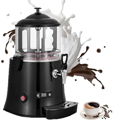 ROGHA Machine à Chocolat Chaud, Distributeur Commercial de Boisson au Chocolat Machine de Distributeur de Boisson Mousseur à Lait pour Restaurants Boulangeries Cafés,5L