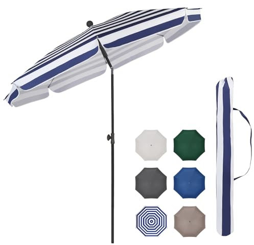 Sekey Sonnenschirm Balkon 200cm mit Schutzhülle Sonnenschirm Strand für Balkon Garten & Terrasse Neigungswinkel und Höhe verstellbar UV-Schutz bis UPF 50+ Sonnenschutz