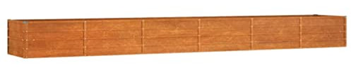 Makastle Jardiniere sur Pieds, Espace Potager sur Pied Jardinage Exterieur Jardin et Balcon, boîtes de Jardin, Lit de Jardin Surélevé, Potager de Jardin Surélevé, rouillé 480x80x45 cm Acier corten