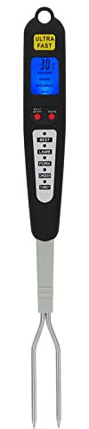 Meat Thermometer, Digital Meat Thermometer Fork, BBQ Instant Read Dual Probe LED Display