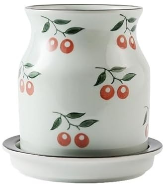 Portaposate Scolaposate Portautensili in ceramica for bancone della cucina, organizer for utensili vintage dipinto a mano con vassoio antigoccia, portautensili for la casa Porta Posate da Tavola ( Col