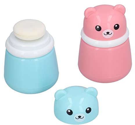 Keenso Bouffée de Poudre Cosmétique pour Le Corps de bébé, Bouffée de Poudre pour Le Corps pour Les Voyages à Domicile (Boîte à houppettes Ours Vide