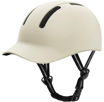 Shinmax Fahrradhelm für Damen und Herren, Einstellbarer Helm mit Visier & Sonnenschutz, Leicht & Belüftet für Urban Pendler Stadt & Rennrad (Weiß, XL:58-62cm)