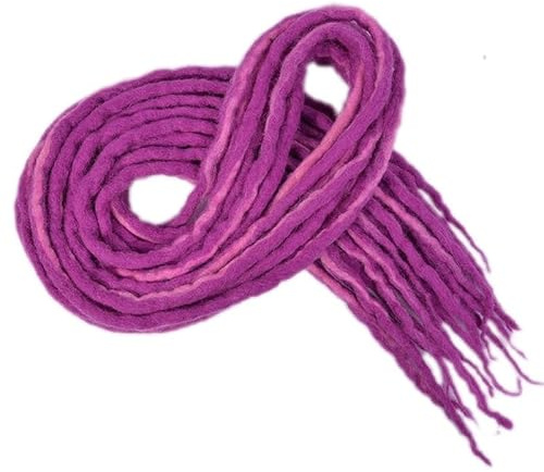 Lot de 10 perruques en feutre de laine for tresses africaines, outil de coiffure fait à la main, queue de cheval, accessoires for cheveux(Violet)