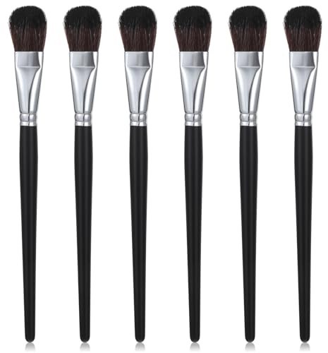 6 Stück Verwaschpinsel Acryl Runde Pinsel Blending Blender Brush Mopp-Pinsel Ovaler Misch Mopppinsel Mit Holzgriff Für Aquarell Acrylfarbe Gesichtskörperkunst