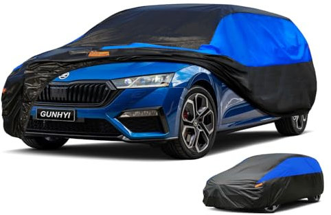 GUNHYI Autoabdeckung Kombi Wasserdicht und Atmungsaktiv, Vollgarage Autoplane für Audi A4 Avant, VW Passat Estate, Skoda Octavia Combi, BMW 3er Touring. Auto Abdeckung (450 zu 485 cm)