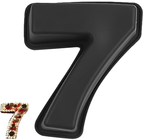 YXHZVON Moule à Gâteau Number 7, Moules Chiffre Cake, Grands Moules à Gâteau 3D en Silicone, Moules à Forme Spécifique Forme de Chiffre Convient pour Anniversaires, Fêtes (Noir)