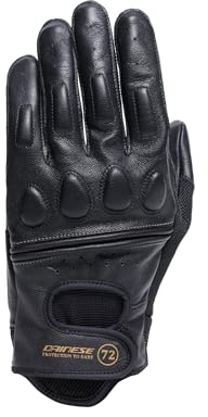 Dainese - Blackjack 2 Gloves, Leder Motorradhandschuhe, Vintage-Stil, Mann, Schwarz/Schwarz, XL