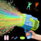 Pistola de Burbujas eléctrica Recargable Bazooka con 73 Orificios/Luces/batería, Pistola de Burbujas eléctrica para niños, Exterior, Boda, Fiesta