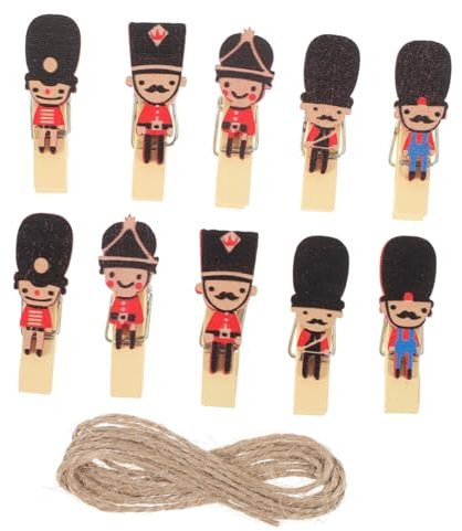 Zerodeko 10pcs Small Wood Clothespins with Jute String for Photo Display Memo Card Holder Clips Decorative Clips for Diy Crafts Weddings Home Decor