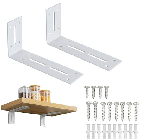Mooche Winkel Regalhalterungen Regalhalterung L-Regalwinkel 18CM | Stabile Metallwinkel für Wandregale, Regalträger & Regalkonsolen