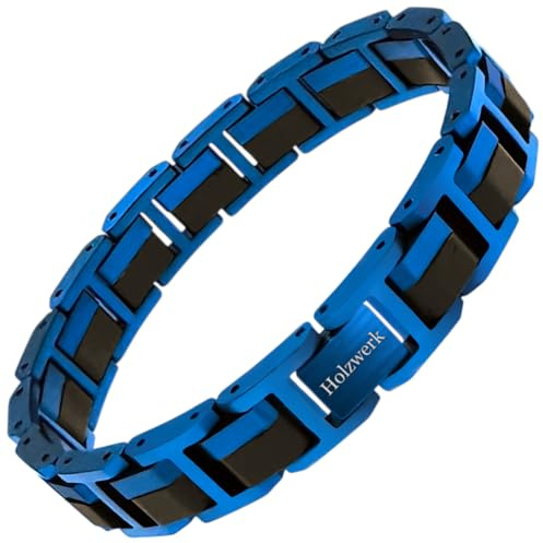 Holzwerk ALLERSEE Natur Holz Armband für Damen und Herren Holzarmband Herrenarmband Damenarmband Braun Schwarz Gold Antik Einstellbar inkl. Armbandkürzer und Aufbewahrungsbox
