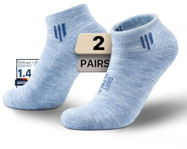 Juclise Alpaca Wool Ankle Socks, Midweight Cushioned Hiking Socks for Work & Outdoors, Moisture Wicking, Anti-Blister, Arch Support, Breathable, Merino Blend, Light Compression(M, Aura)