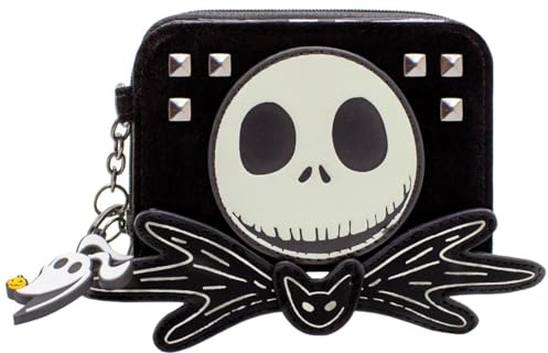 Nightmare Before Jack Christmas Striped Outfit Zero Purse Bi-Fold Coin Pocket, ID & Card Holder, Black