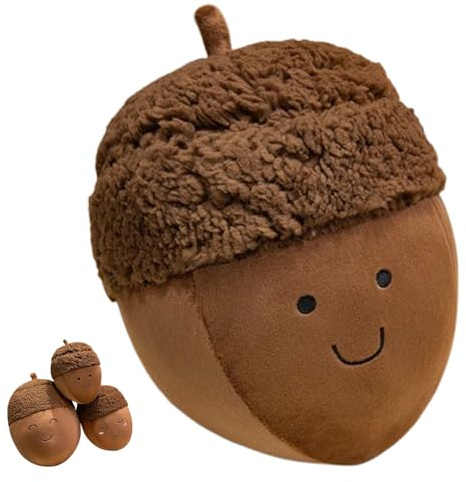 Xiyocadt Haselnuss Kuscheltier Plüschtiere, Niedliches Haselnuss 3D-Kissen Dekokissen, Haselnuss Stofftier, Haselnussförmiges Plüschtier mit Ausdruck, Geeignet für Jungen und Mädchen (30cm)