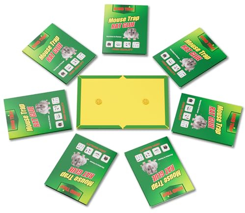 DTXDTech Piège à Souris Collant 100g Extra-Fort 8 Pièces, Plaque Collante Souris Puissante, Piège à Rat Non-Toxique Inodore, Efficace Intérieur et Extérieur (31cm x 21cm)