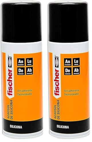 fischer - Aerosol de Silicona Multiusos 400ml | Lubricante Transparente para Superficies Porosas y No Porosas | Antiadherente, Limpiador y Protector | Uso Interior y Exterior (Paquete de 2)