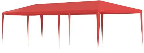 vidaXL Tente de fête Rouge 900 x 300 x 255 cm PE et Acier, Kiosque de Jardin, Rectangulaire, Moderne, Résistant à l'eau, aux UV, Tente Durable pour Événements en Plein Air