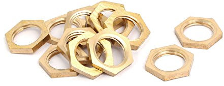 sourcing map 12pcs écrou hexagonal fin1/4BSP filetage femelle en laiton raccord de tuyau contre-écrou